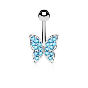 CRYSTAL BUTTERFLY BELLY BAR