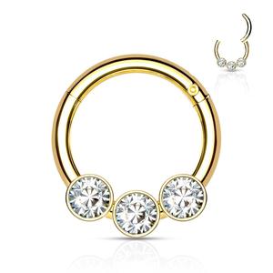 TRIPLE CRYSTAL HINGE CLOSE HOOP