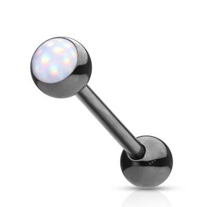 ILLUMINATING OPAL CENTRE TONGUE BAR - 16MM