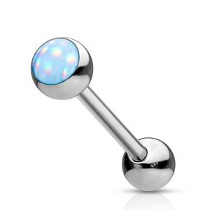 ILLUMINATING OPAL CENTRE TONGUE BAR - 16MM