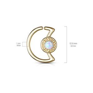 OPAL CENTRE MOON BENDABLE HOOP - 8MM