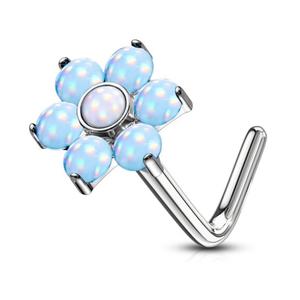 ILLUMINATING FLOWER L BEND NOSE STUD