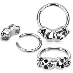 DOUBLE SKULL CAPTIVE HOOP - 12MM