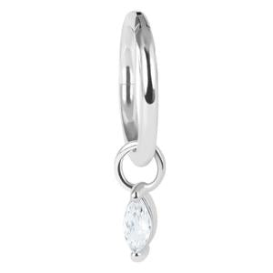 MINI CRYSTAL MARQUISE  CHARM 6MM HOOP