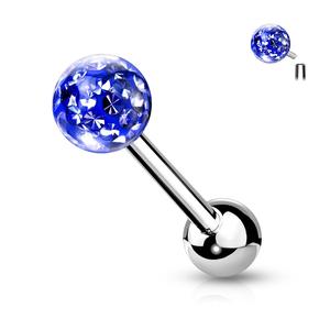 FERIDO DISCO SMOOTH CRYSTAL BALL TONGUE BARBELL -16MM