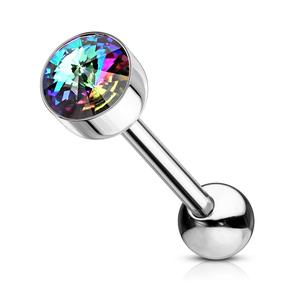 CRYSTAL TOP TONGUE BARBELL - 16MM