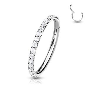 TITANIUM SINGLE CRYSTAL ROW CONCH HOOP - 10MM