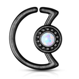 OPAL CENTRE MOON BENDABLE HOOP - 8MM