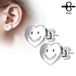 LOVE HEART SMILE STUD EARRINGS