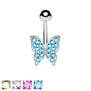 CRYSTAL BUTTERFLY BELLY BAR